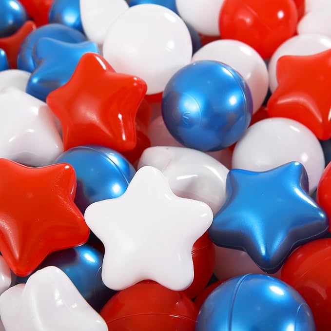 Ball Pit Balls and Stars, 100 200 500 Pieces Plastic Toy Balls for Kids Toddllers Baby Girls Ball Pits, Bounce House, Play Tent, Baby Pool Water Toys,Party Banner Props