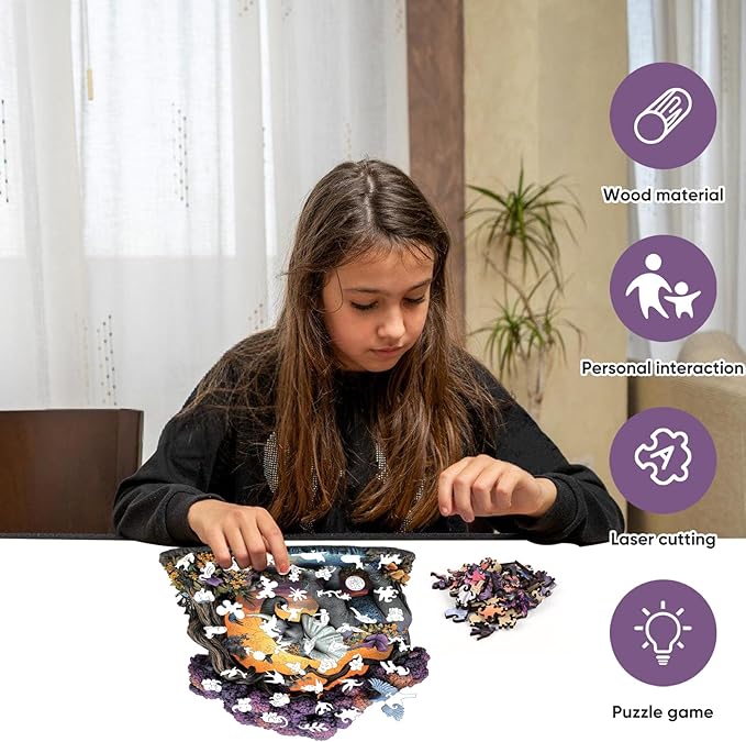 Wooden Puzzles for Adults, Elephant Jigsaw Puzzles 500 Pieces, Unique Shaped Puzzle for Adults and Kids, Christmas Birthday Gift Family Game 16.5 x 16.9 Inch