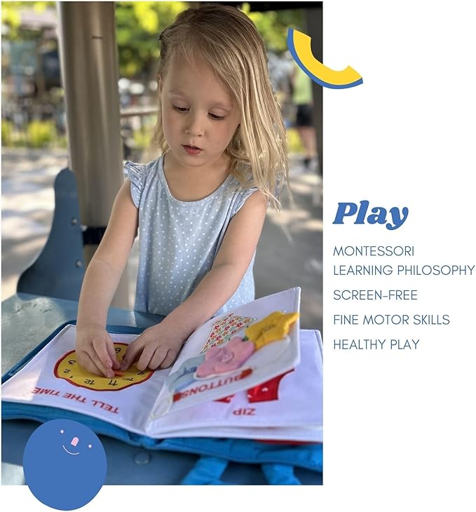 My Quiet Book - Toddler Travel Essential, Car Plane Activity Books, Airplane Montessori Busy Board, Busy Book for Toddlers 1-3, Gifts for 1 2 3 4 Year Old Girl, Birthday Gifts Toys Age 2-4