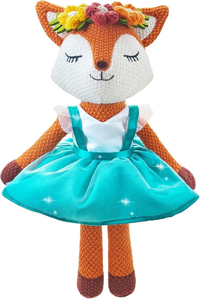 Fox Stuffed Animal,Fox Plush Toys,Stuffed Animals for Girls,Soft Ballerina Doll Animal Toy, Christmas Birthday Gifts for Baby Kids Girls(Orange)