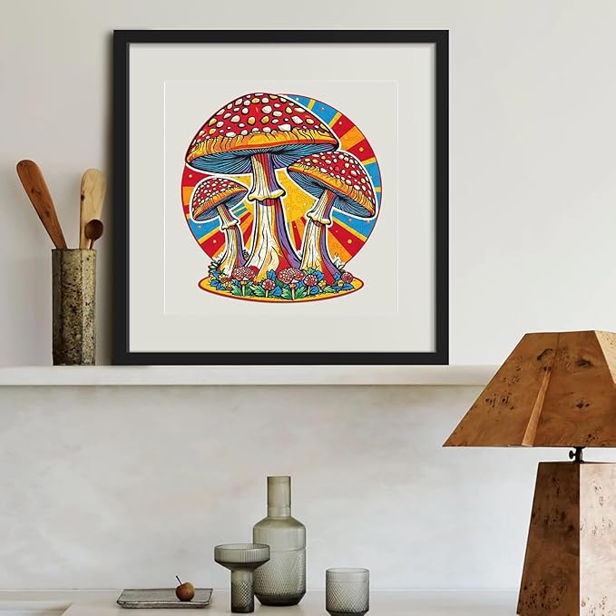 Mushroom Wooden Puzzles for Adults, 500 Piece Unique Shaped Wood Jigsaw Puzzles for Adults and Kids, Fun Challenging Puzzles Family Game Gift, 15.9'' x 16.7''