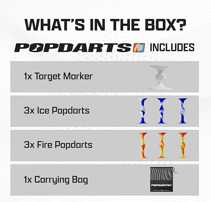 Popdarts PRO Pack Game Set (Fire & Ice) - Indoor, Outdoor Suction Cup Throwing Game - Competition with a POP