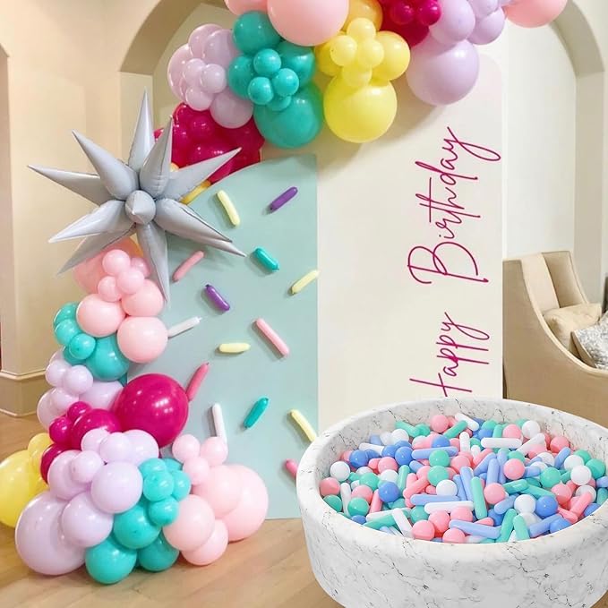 STARBOLO Ball Pit Balls for Kids -Pack of 120 Macaron Balls Crush Proof Plastic Toy Balls for Toddler Ball Pit, Ball Pit Play Tent, Party, Baby Pool Water Toys