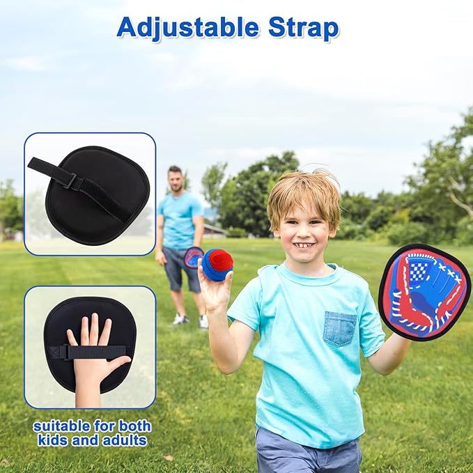 Toss and Catch Game Ball Set Beach Pool Outdoor Toys for Kids Ages 3-4 5-7 8-12, Toddler Baseball Training Glove Yard Games Backyard Outside Toys for 3 4 5 6 7 8 Year Old Boys Girls Gift