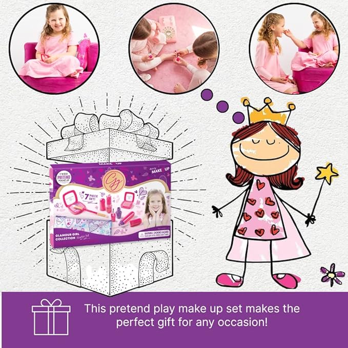 Pretend Play Kids Makeup Kit I Toddler Girl Toys Make Up Set with Cosmetic Bag I Toddler Makeup Kit for Toddler Vanity I Pretend Makeup Kit for Girls Gifts I Play Makeup Kit for 2 Year Old & Up