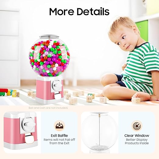 Vending Machine, 1.26 in Ball Bulk Vending Machine Classic Bubble Capsule Toys Dispenser, Commercial Candy Gumball Machine for Game Stores and Retail Stores