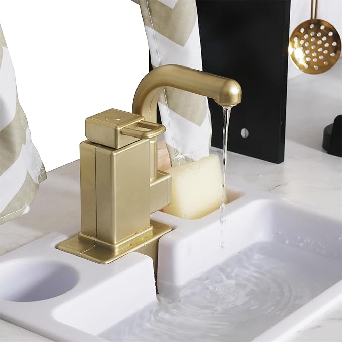 Wooden Play Kitchen with Ice Maker, Water Dispenser and Coffee Maker;Large Toddler Kitchen Playset with Washing Machine,Sink and Stove;Premium Gifts for 3+Years Boys Grils Kids