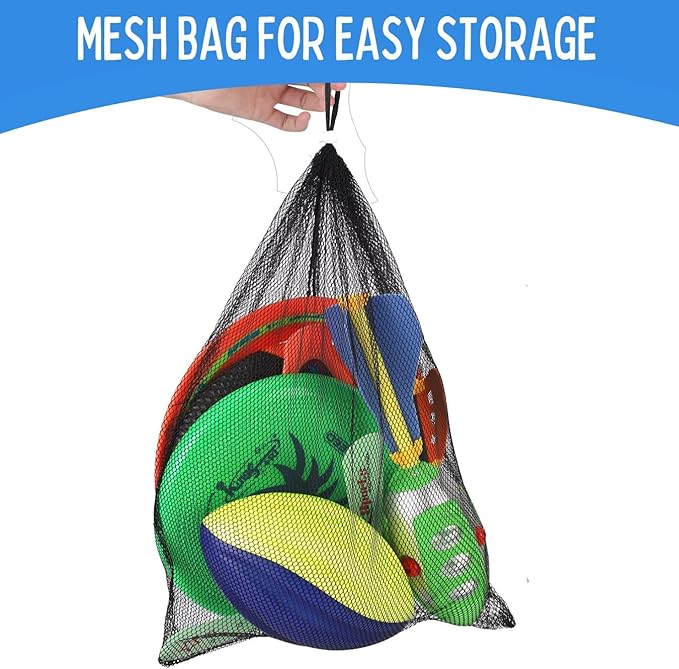 8-in-1 Sports Combo Play Set - Ultimate Outdoor Family Backyard Games with Foam Football, Flying Discs, Aero Rings, Boomerang, Whistling Missiles – Throw & Catch Fun Activities for Kids