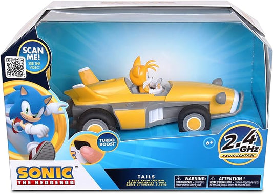 Sonic Racing RC: Tails The Fox - NKOK (603), 2.4GHz Remote Controlled Car with Turbo Boost, Officially Licensed Sega Sonic The Hedgehog, Battery Powered, Ages 6+