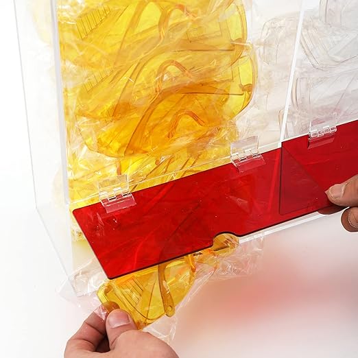 CiaoHER Large Wall Mount Acrylic Safety Glasses Dispenser, 2 Compartment