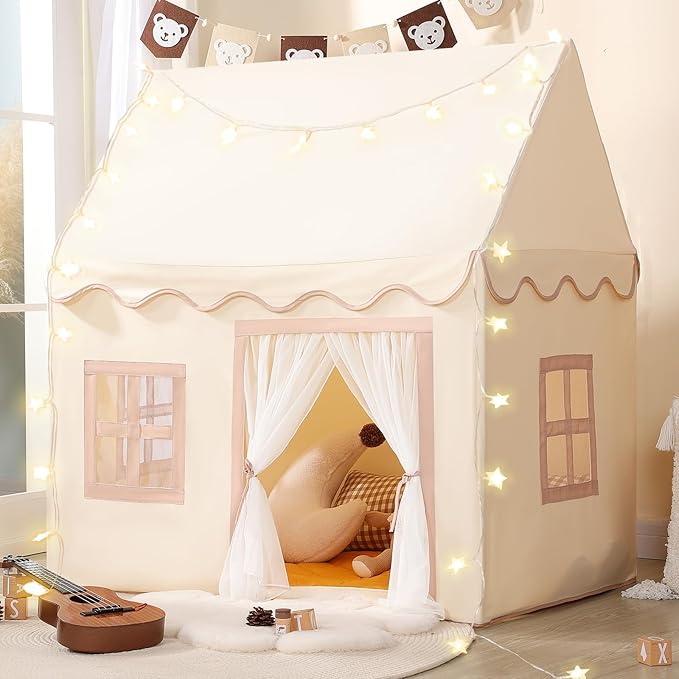 Kids Play Tent Indoor: with Star Lights - Toddler Tent Playhouse Tents for Kids Outdoor Boys Girls Toys Children Gifts for Christmas Birthday