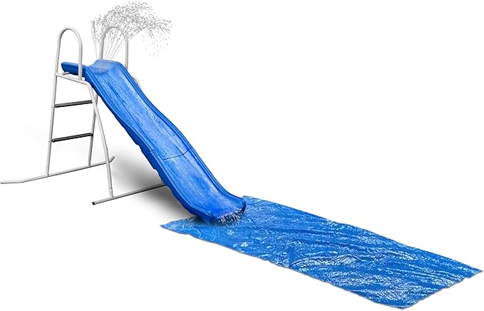 6' Water Wave Slide for Backyard Fun. Free Standing with Built in Adj. Water Sprinkler and Sliding Tarp. 67" L x 46" W x 46" H, by XDP Recreation