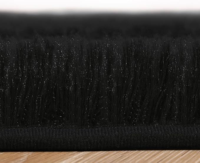 Amearea Premium Soft Fluffy Area Rug Modern Shag Carpet, 3x5 Feet, Fuzzy Shaggy Rugs for Bedroom Living Room Teen Apartment Decor, Comfortable Indoor Furry Dorm Carpets, Black