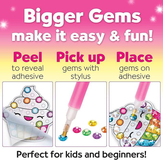 Creativity for Kids Big Gem Diamond Painting Kit: Sweets Stickers and Suncatchers - Diamond Art for Kids, DIY Stickers and Suncatcher Kit for Girls Ages 6-8+
