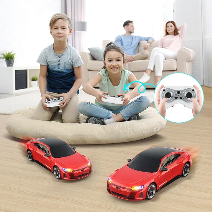 DOUBLE E Audi RS e-tron GT RC Car 1:16 Scale Model New Energy Remote Control Car Automatic Parking Led Lights & Sound Gifts for 6 7 8+ Year Old Boys Girls