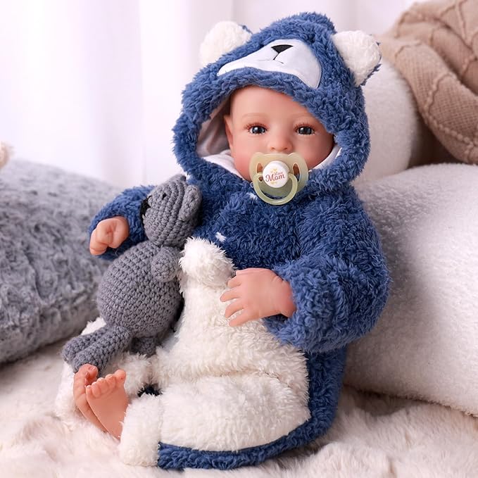 BABESIDE Lifelike Reborn Baby Dolls Boy - Aiden 20 Inch Handmade Realistic Baby Doll Soft Body Realistic-Newborn Baby Doll with Toy & Gift Box for Kids Age 3 +