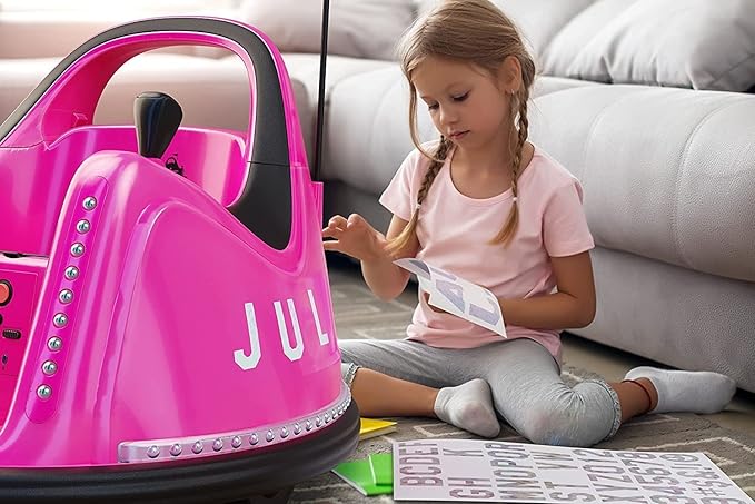 Bumper Buddy Ride On Electric Bumper Car for Kids & Toddlers, 12V 2-Speed, Ages 1 2 3 4 5 Year Old Girls - Remote Control, Baby Girl Riding Bumping Toy Gifts Cars - Toys Gift Toddler 12-18 Months Age