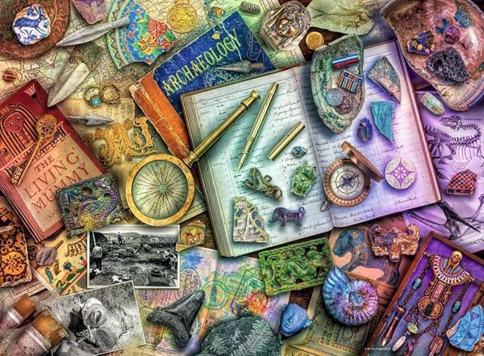 Ravensburger Aimee Stewart The Archaeologist’s Desk 500 Piece Jigsaw Puzzle for Adults and Kids Age 10 Years Up