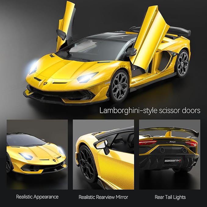 Lamborghini Remote Control Car, Officially Licensed 1:14 Lambo RC Car for Boys Girls Birthday Gift, Yellow Toys for 3 4 5 Years Old（Yellow）