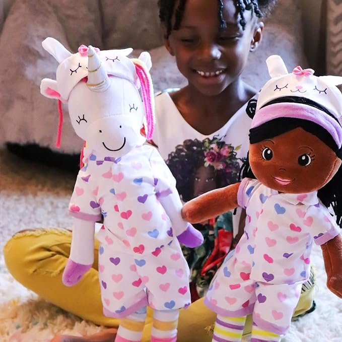 Plush Baby Doll - 18 Inch Rag Dolls for Girls, Infants, Toddlers, & Babies - Yarn Hair - Large Plushie Toys - Kaylie