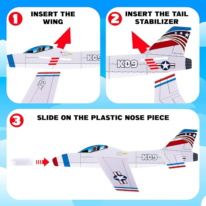 ArtCreativity 24 Pack Glider Fighter Jets 3D Puzzle Set - 7 Inch Various Jet Design Schemes - Airplane Theme Party Activity - Great Party Favor, Summer Fun, Gift Idea for Boys and Girls