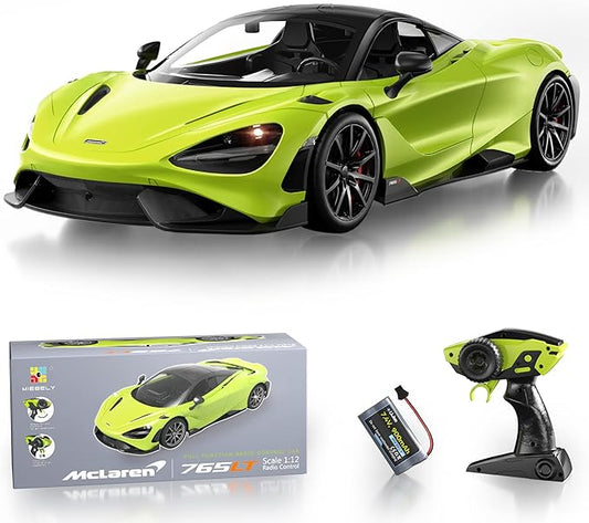 MIEBELY Remote Control Car, McLaren Rc Cars Officially Licensed 1/12 Scale 7.4V 900mAh Toy Car with 12km/h Fast Model Car Headlight for Adults Kids Boys Age 6-12 Year Birthday Ideas Gift Green
