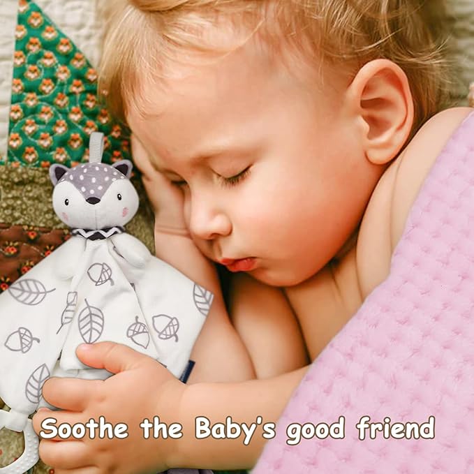 Baby Gift Set, Baby Girls Gift Set New Baby Gifts Basket - Babies Blanket Baby Lovey, Funny Baby Bibs Socks & Greeting Card - Newborn Baby Shower Gifts, Fox