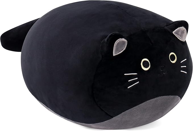 Wepop Black Cat Stuffed Animal Plush Toys, 20 in Cute Cat Plush Throw Pillows Soft & Cuddly Plushies Dolls Gifts for Boys Girls