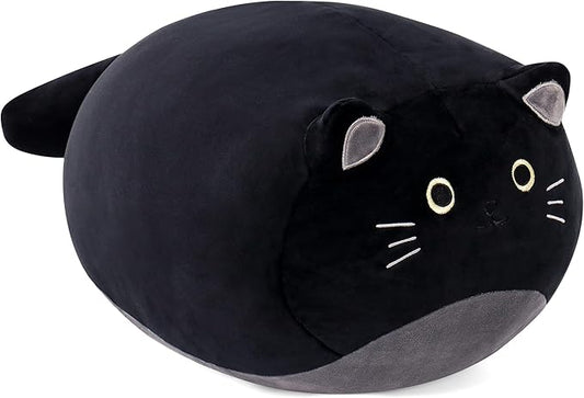 Wepop Black Cat Stuffed Animal Plush Toys, 20 in Cute Cat Plush Throw Pillows Soft & Cuddly Plushies Dolls Gifts for Boys Girls