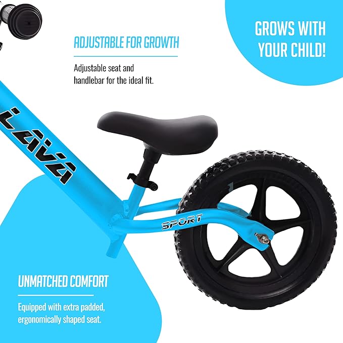Balance Bike - Lightweight Aluminium Toddler Bike for 2, 3, 4, and 5 Year Old Boys and Girls - No Pedal Bikes for Kids with Adjustable Handlebar and Seat, EVA Tires - Training Bike