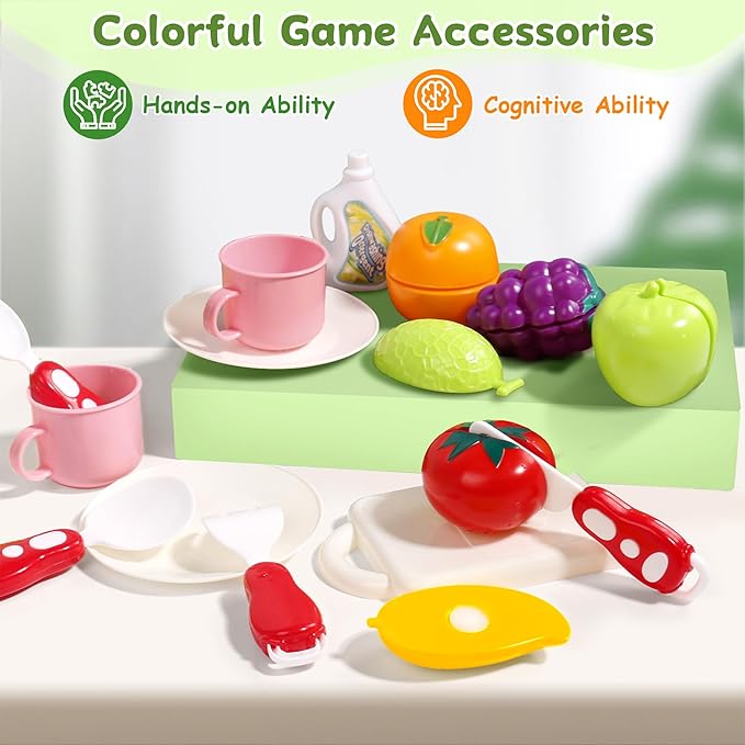 Play Sink with Running Water, Toddler Sink Toy with Running Water Kitchen Sink Toys with Apron Water Toys for Toddlers 1-3 Girls Kids Sink Children Electric Dishwasher Play House Pretend Role