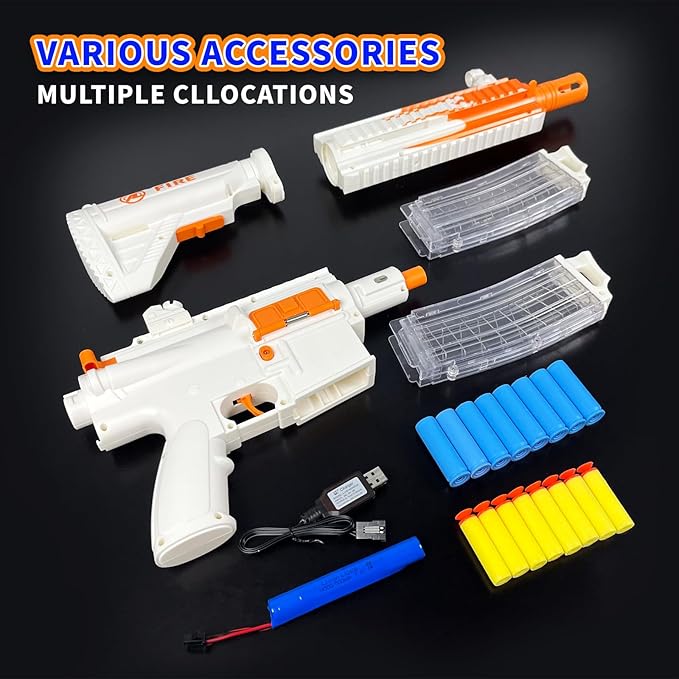 AR 15 Electric Foam Blaster with Scope, 40 Darts, 2 Magazines, 20 Shells | Automatic Ejecting Toy Gun for Boys, Teens & Adults | Outdoor & Indoor Battle Game Gift (Birthday, Christmas, Party)