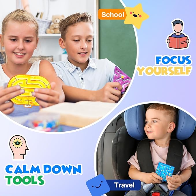 Sensory Fidget Toys for Children with Autism: Calming Gel-Filled Maze for Classroom and Home - Special Needs Sensory Toys for Kids Travel