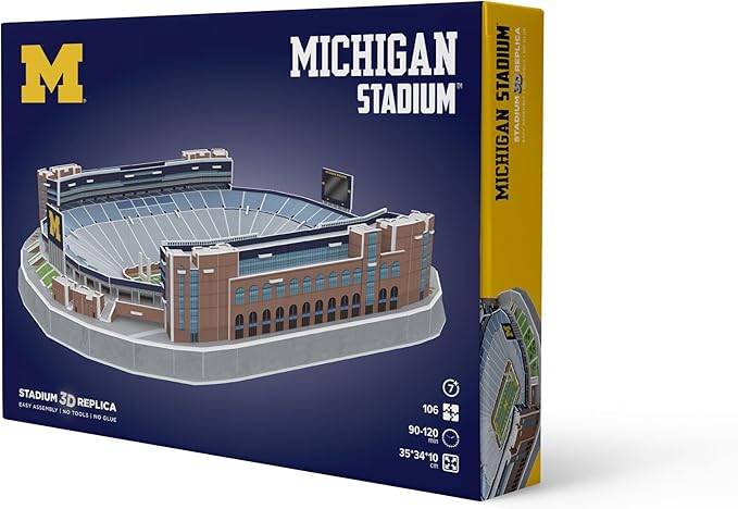 Pro-Lion 3D Jigsaw Puzzle of Michigan Wolverines Stadium -106 Pieces | Home of Michigan Wolverines | NCAA Football Gifts for Age 7+