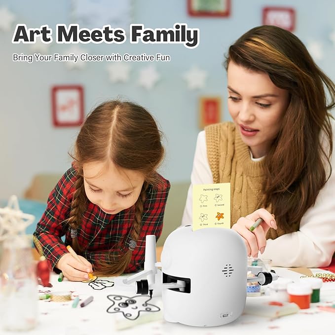 Drawing Robot for Kids with 150 Cards, Voice Interactive Educational Drawing Machine, Montessori Painting Learning Toys for 3 4 5 6 7 8 Year Old Boys Girls Birthday Party