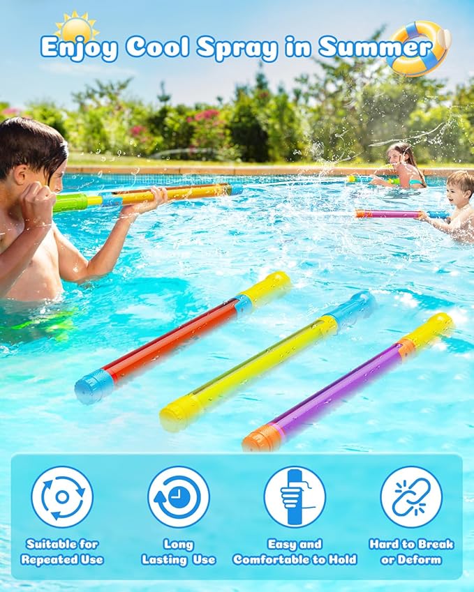 Water Gun Squirt Toys for Kids Adults: Outdoor Super Blaster Water Guns for Kids Age 3-4-5-8-12 Bulk - Fun Water Squirter Toy for Swimming Pool Beach Summer Outside Party Games（6 Pack）