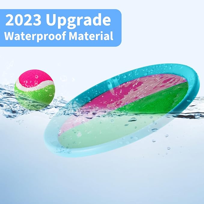 Outdoor Games for Kids - Toss and Catch Ball Set with 4 Paddles, 4 Balls, and 1 Storage Bag, Yard Games for Boys and Girls, Ages 4-8