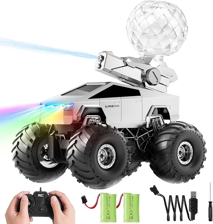Remote Control Car RC Truck - 1:16 Amphibious Fast Car with Water Cannon and 2.4GHz Remote Control, Max 22KM/H Speed, 4WD Cyber Toy for All Terrain, Waterproof Rc Boat Gift for Boys 6 7 8 9 10+