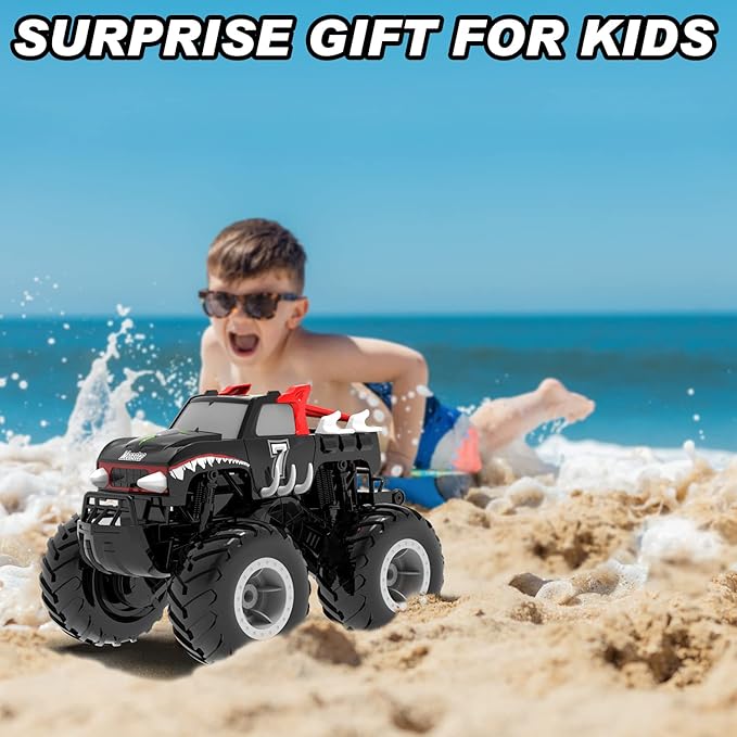 STEMTRON Amphibious Remote Control Car Toys for Boys 2.4 GHz 1:16 All Terrain Off-Road RC Car Waterproof RC Monster Truck Kids Pool Toys Remote Control Boat Gifts for Kids Boys