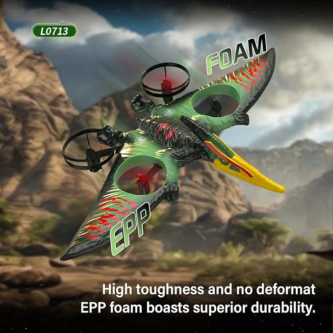 jaming Pterodactyl Dinosaur Toys Drone for Kids,Dragon Remote Control Airplane,Flying Toys Birthday Gifts for 8-12 Year Old Boys,RC Plane for Kids 8-12 (Green)