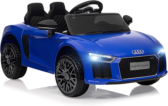 Licensed Audi 12V Kids Ride-On Car | Electric Car with Remote Control for Boys and Girls | 4-Wheel Design, LED Headlights, Music, and Horns