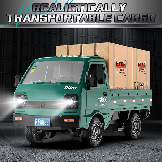 RC Car 1/16 RC Drift Car RTR Remote Control Racing Pickup Truck 2WD Truck Drift Crawler Off Road 2.4G with Spray Music and Light Vehicle Hobby Grade Toy Model for Kids and Adult (Green-1)