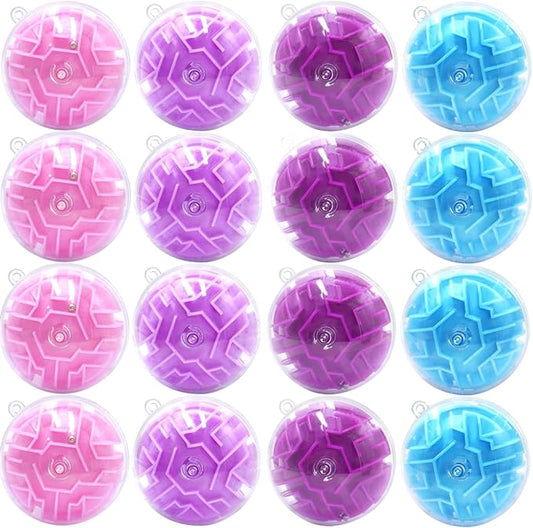 24 Pack 3D Puzzle Maze Ball Toys, Mini Puzzle Party Favors for Girls, Fidget Game Toys School Rewards & Classroom Prize for Students, Birthday Party Decoration Easter Valentines Day Gifts Ages 6-10