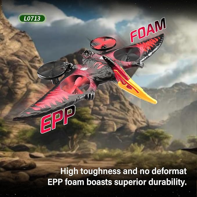 jaming Pterodactyl Dinosaur Toys Drone for Kids,Dragon Remote Control Airplane,Flying Toys Birthday Gifts for 8-12 Year Old Boys,RC Plane for Kids 8-12 （Red）