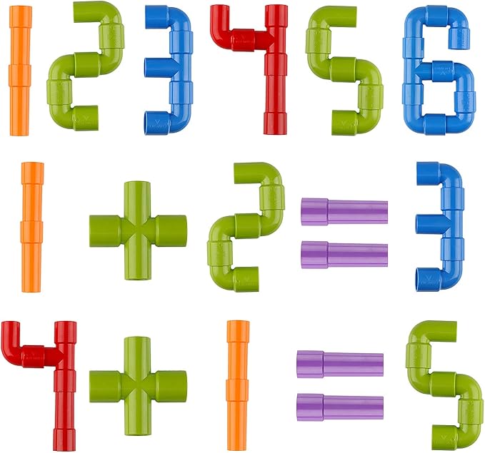 Joqutoys STEM Building Blocks Toy, 72 Pieces Creative Pipe Tube Sensory Toys, Construction Set Build Bicycle, Tank, Scootie, Motor Skills Endless Design Educational Learning Toys for Kids Aged 3+