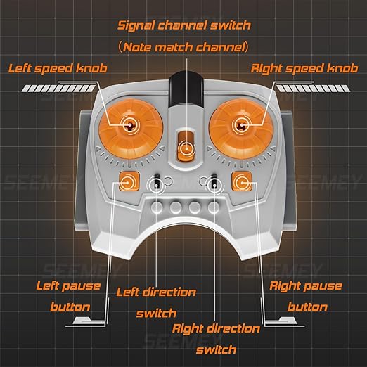 34Pcs Power-Function Kit Set Motor Battery Infrared-Remote-Control Receiver Train Adjustable Speed Technic-Motor Parts, Technic-Parts Compatible with mainbrands