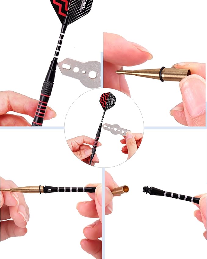 Turnart Darts Plastic Tip - Professional Soft Tip Darts Set for Electronic Dartboard 9 Pcs 18 Grams with 50 Extra Tips 9 Shafts 27 Flights Tool Kit Flight Protectors and Gift Darts Case