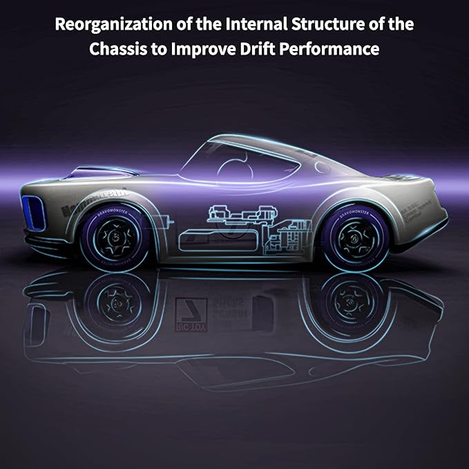 Remote Control Car 2.4GHz RC Drift Car RWD High Speed Model Muscle Car with Cool Lights, Sport Drifting & Steering Control Drift Racing Car, Gift for Adults Kids with Rechargeable Batteries