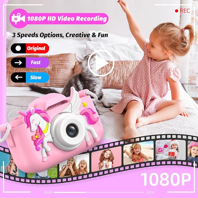 Masterbee Children's Camera Toys for Girls & Boys, 3-12 Years - 1080P HD Video Kids Digital Camera - Perfect for Christmas & Birthday Gifts