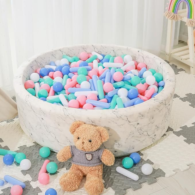 STARBOLO Ball Pit Balls for Kids -Pack of 120 Macaron Balls Crush Proof Plastic Toy Balls for Toddler Ball Pit, Ball Pit Play Tent, Party, Baby Pool Water Toys